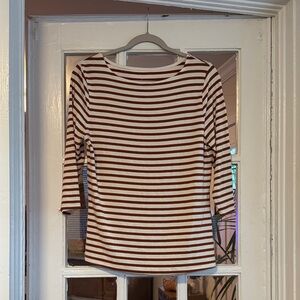 a new day Striped Long Sleeve Top - Brown and White